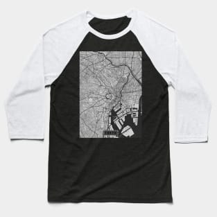 Black and white map of Tokyo (inverted) Baseball T-Shirt